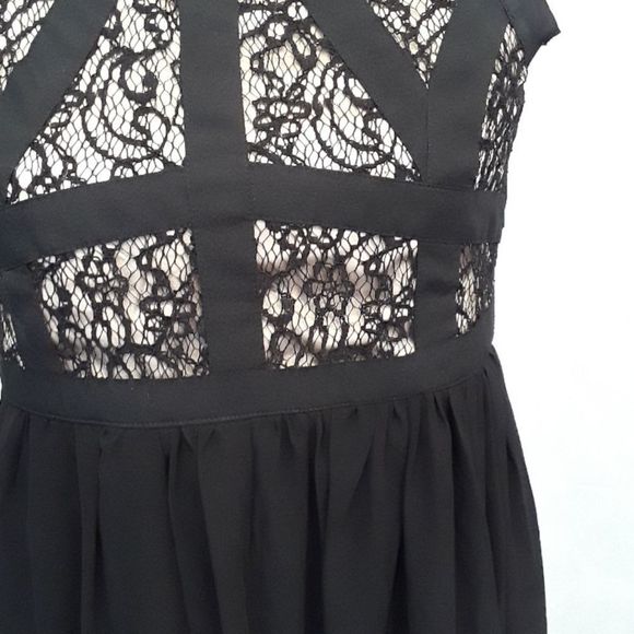 High Low Black and Nude Dress. - Picture 6 of 16